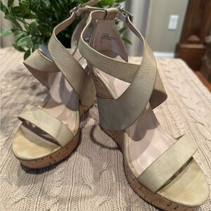 Elegant Cream Wedge Sandals